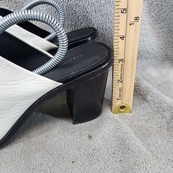 Rebecca Minkoff Shoes Womens Size 8.5 White Leather Slip On Mules *Read* - Picture 2 of 14
